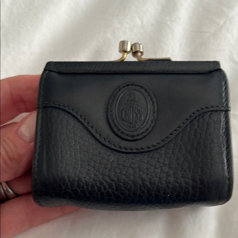 Mark Cross vintage Black Leather Coin Purse